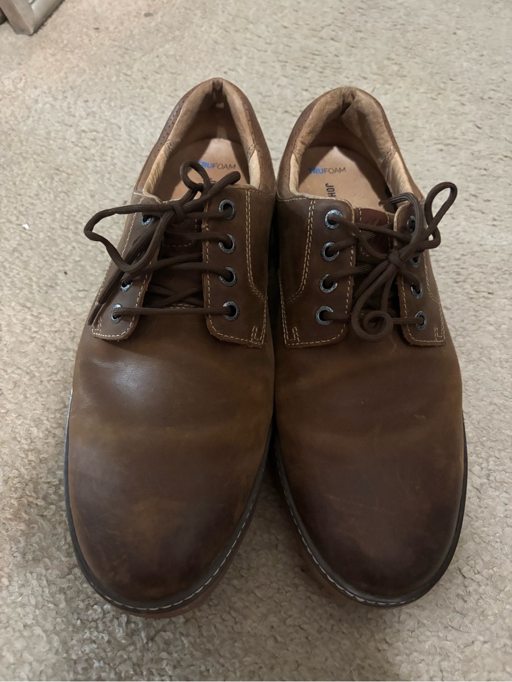 Johnston & Murphy Brown Leather Derby Lace-Up Shoes